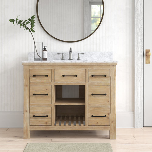 Light Wood Single Bathroom Vanities You'll Love | Wayfair